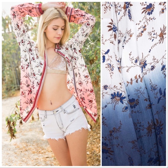 *CLEARANCE* POL Woven Ombré Button Down Top - Picture 2 of 10